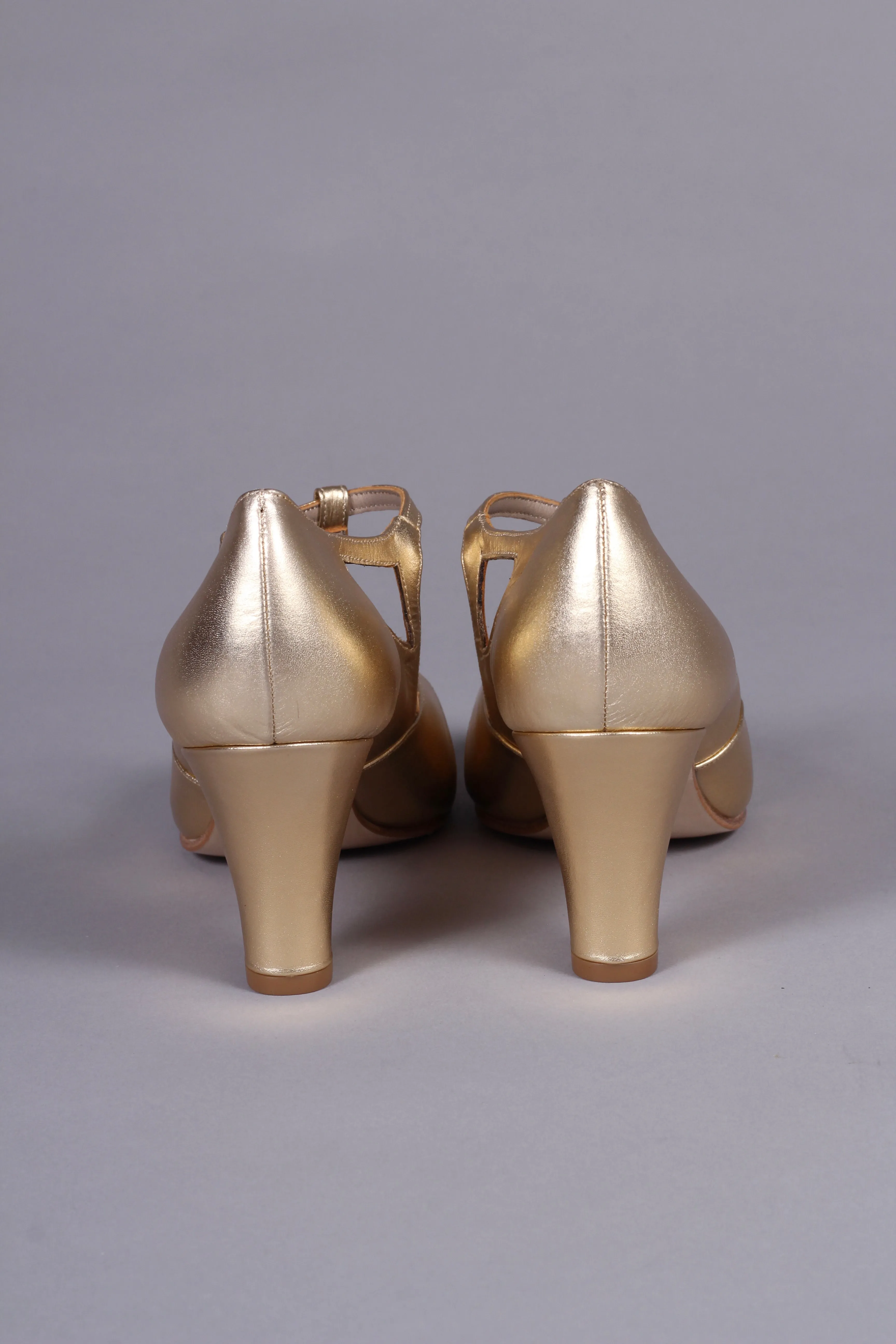 20s / 30s Art Deco inspired evening sandals - Gold - Helen