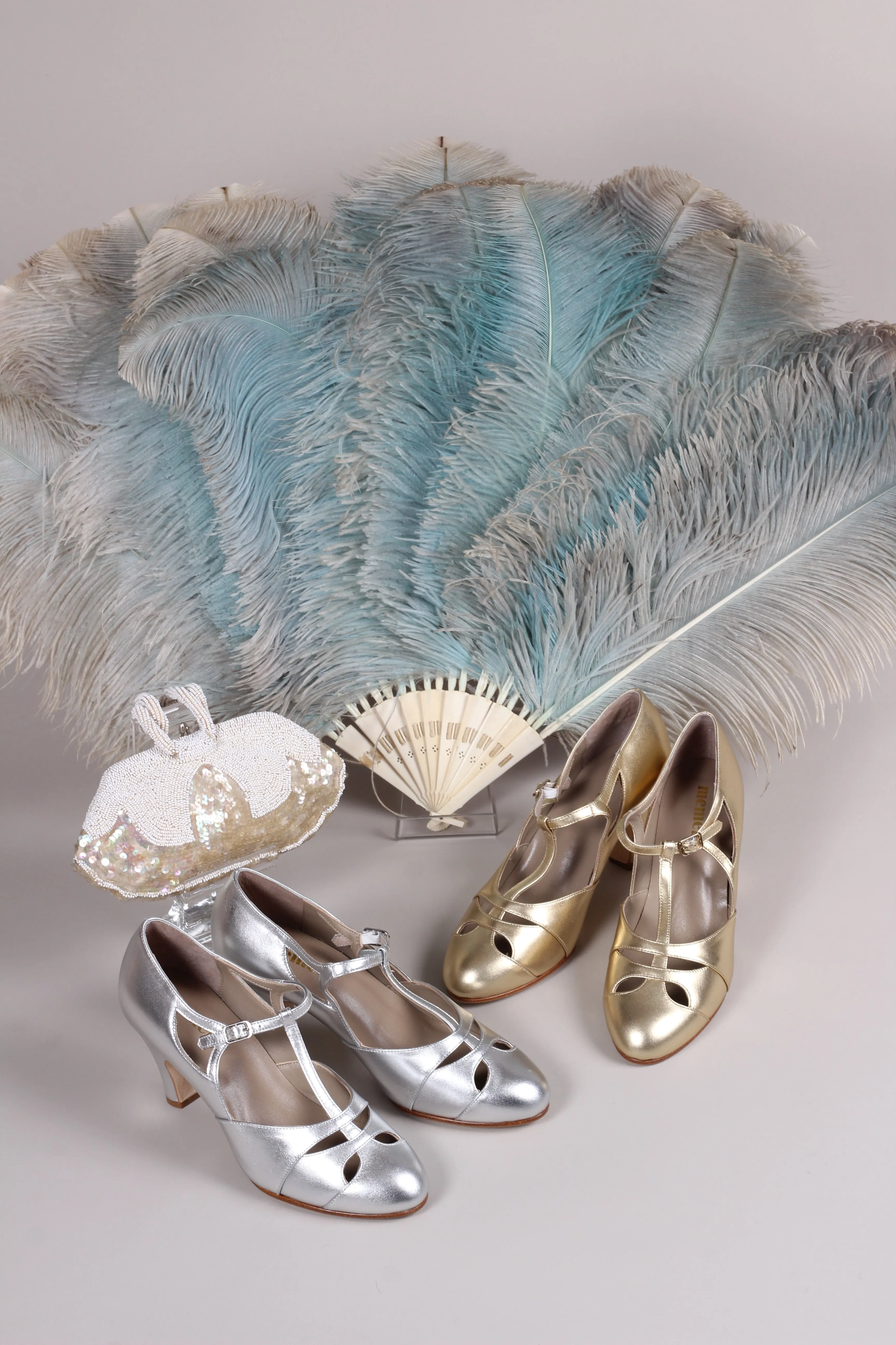 20s / 30s Art Deco inspired evening sandals - Gold - Helen