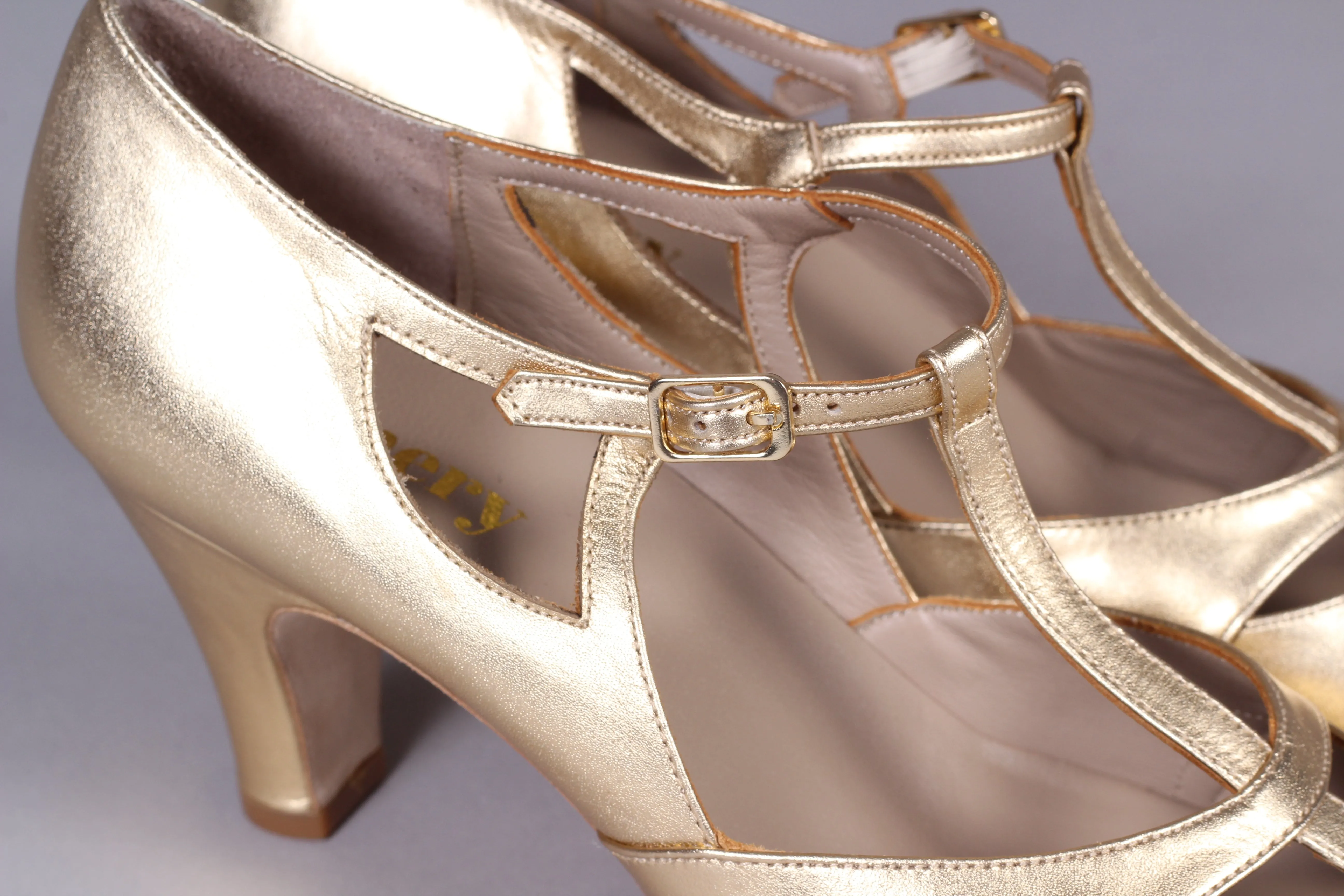 20s / 30s Art Deco inspired evening sandals - Gold - Helen