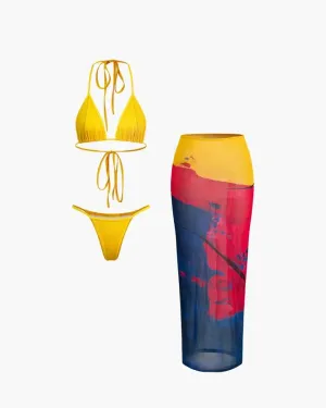 Azurie – Three-piece style – Mesh wrap bikini set