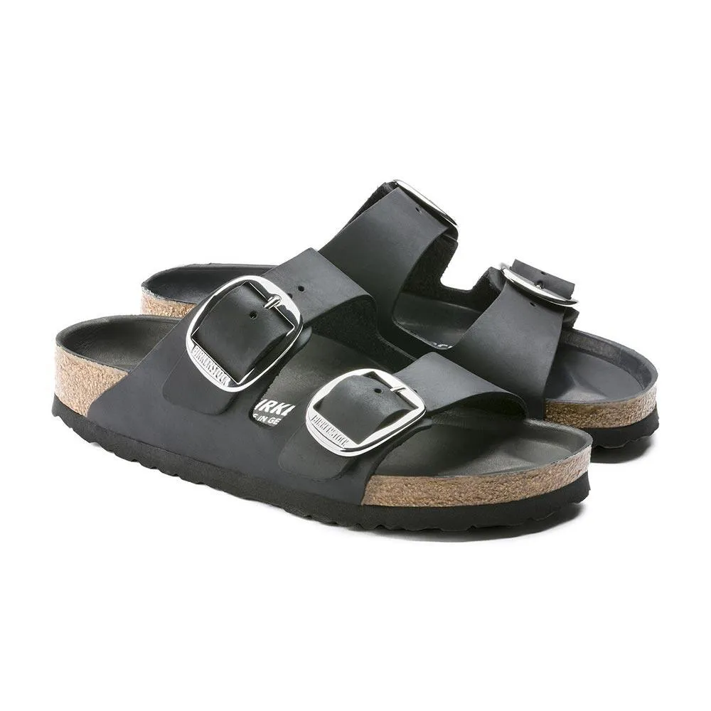 Birkenstock Arizona Big Buckle Oiled Leather Sandals - Regular - Black
