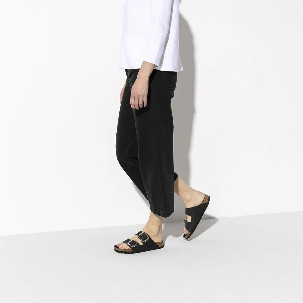 Birkenstock Arizona Big Buckle Oiled Leather Sandals - Regular - Black