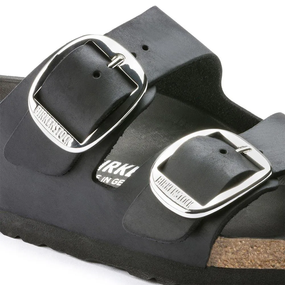 Birkenstock Arizona Big Buckle Oiled Leather Sandals - Regular - Black