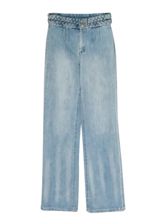 BLANKNYC - Light Wash Wide Leg "Delancey" Jeans w/ Braided Waist Sz 27