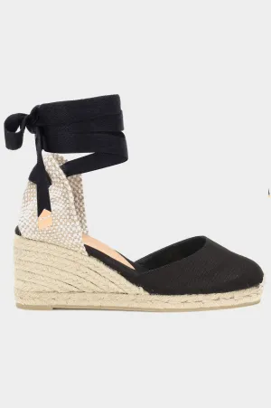 Carina Canvas Wedge Espadrilles | Black