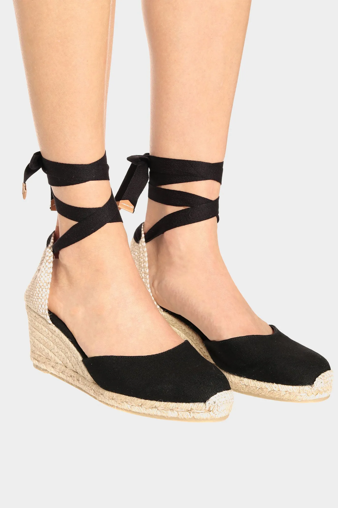 Carina Canvas Wedge Espadrilles | Black