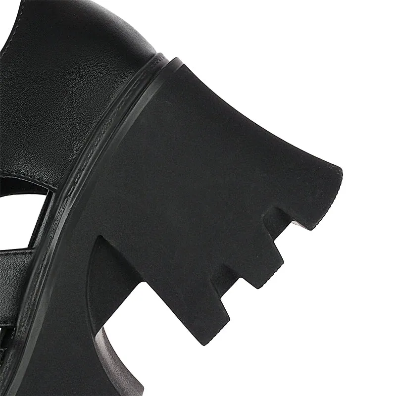 Cool Women's Platform Gladiator Sandals / Vintage High Heel Buckle Shoes