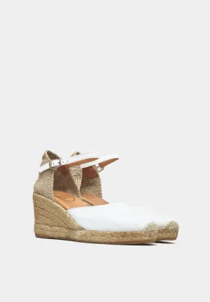 Costa 5 White Leather Espadrilles