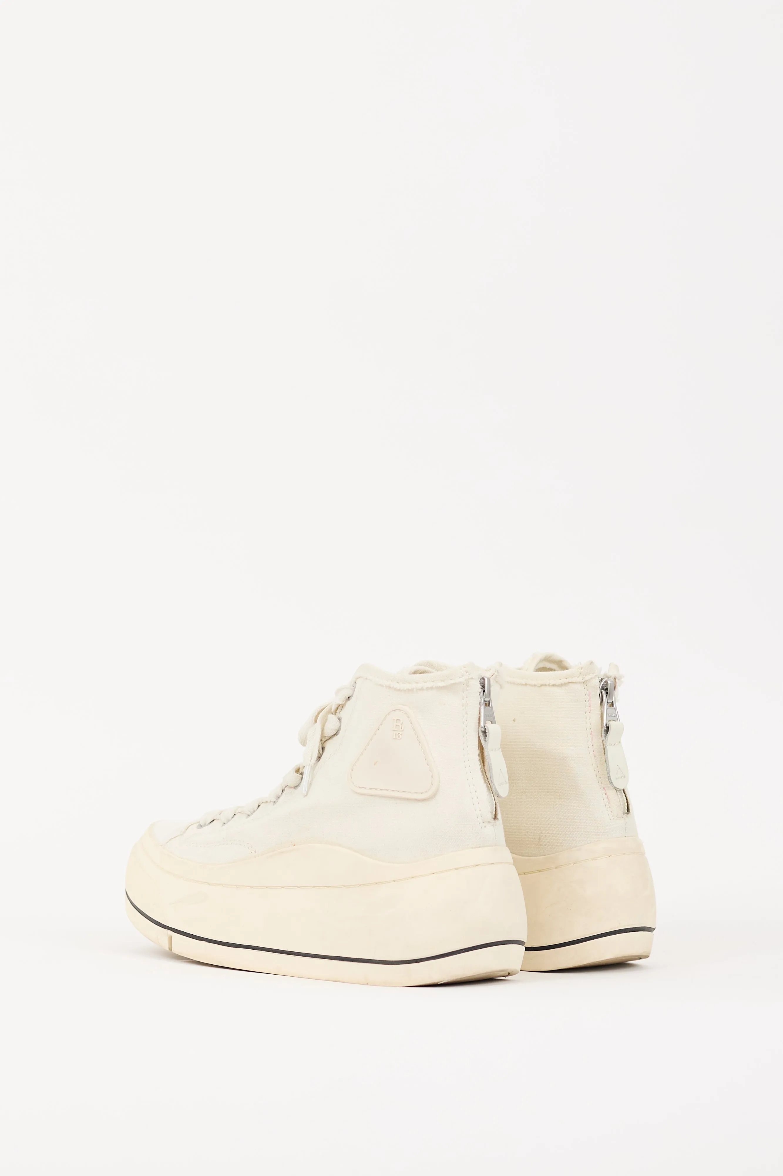 Cream Canvas & Rubber Kurt Platform Sneaker