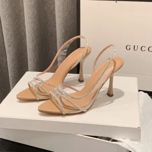 Elegant Lady's Rhinestone Stiletto Sandals for Spring/Summer 2023