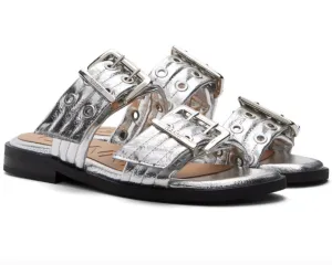 Feminine Buckle Two Strap Sandal