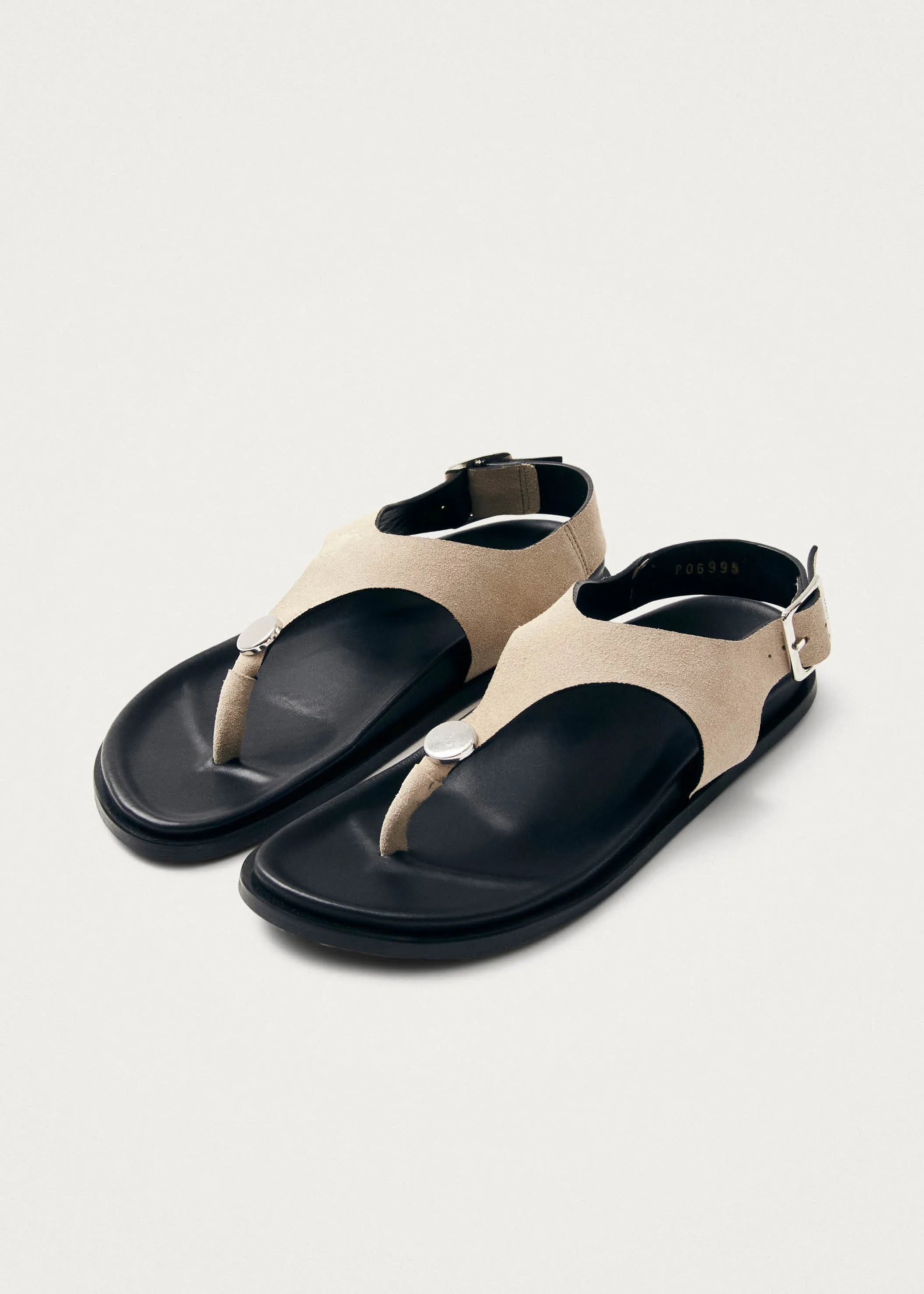 Harbor Suede Cream Leather Sandals