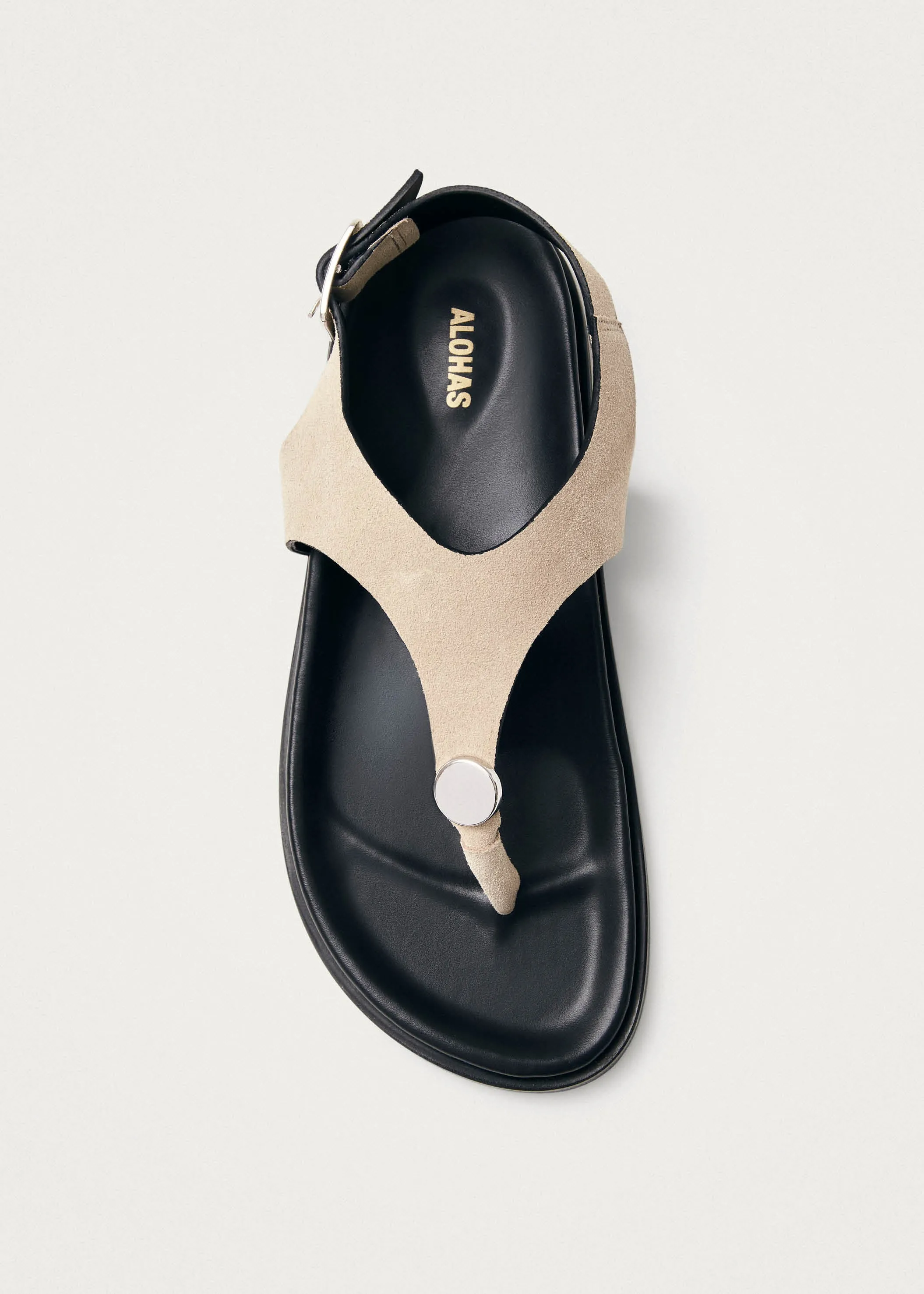 Harbor Suede Cream Leather Sandals