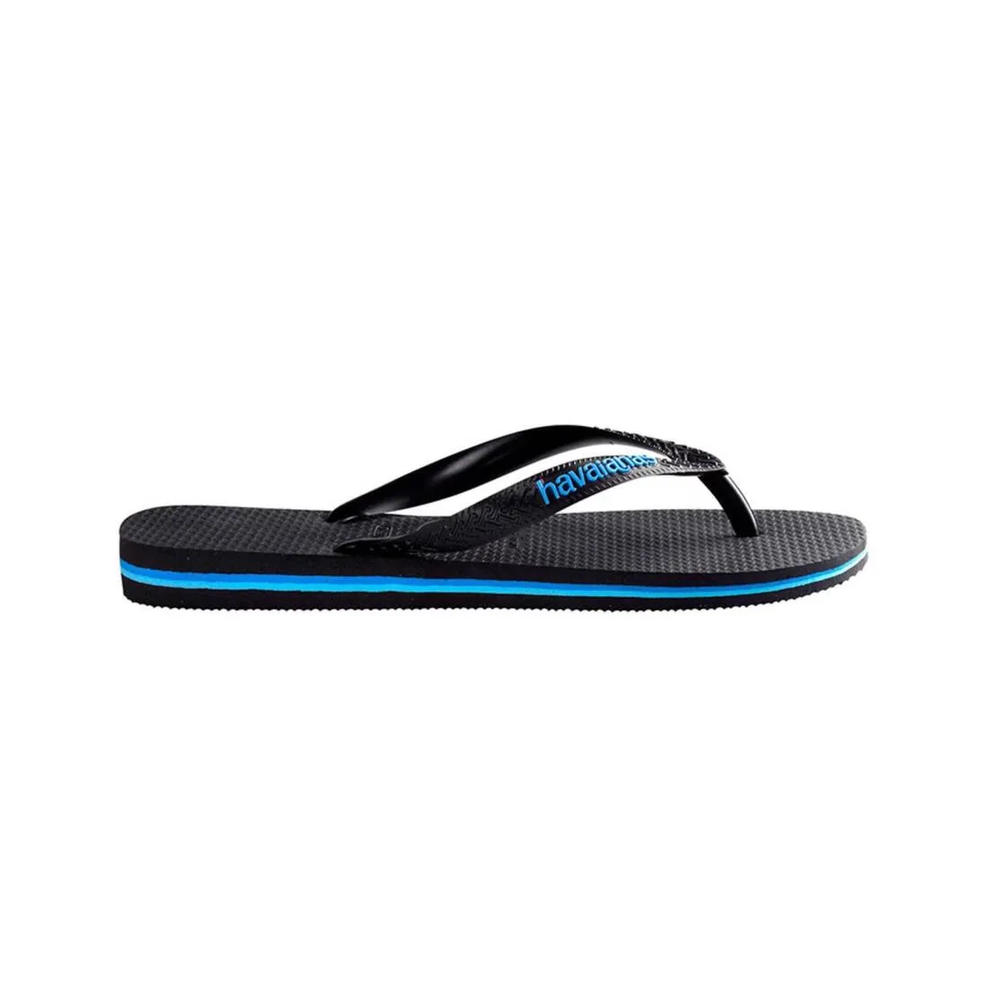 Havaianas Adult Flip Flops Rubber Logo - Black/Blue