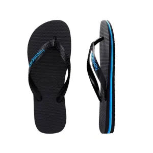Havaianas Adult Flip Flops Rubber Logo - Black/Blue