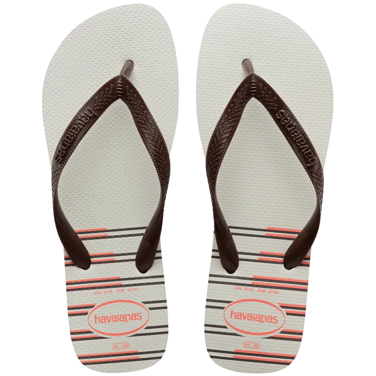 Havaianas Top Basic White & Brown Flip Flops