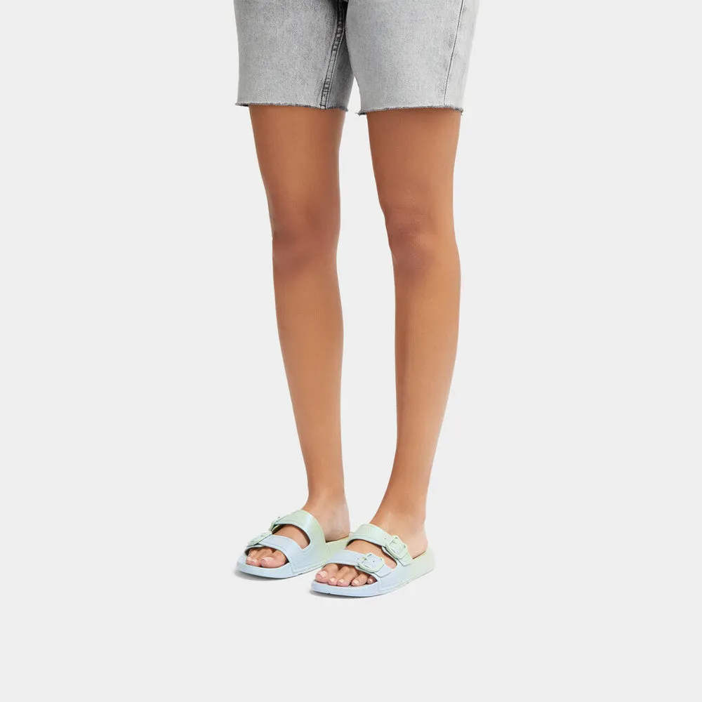 IQUSHION Iridescent Two-Bar Buckle Slides