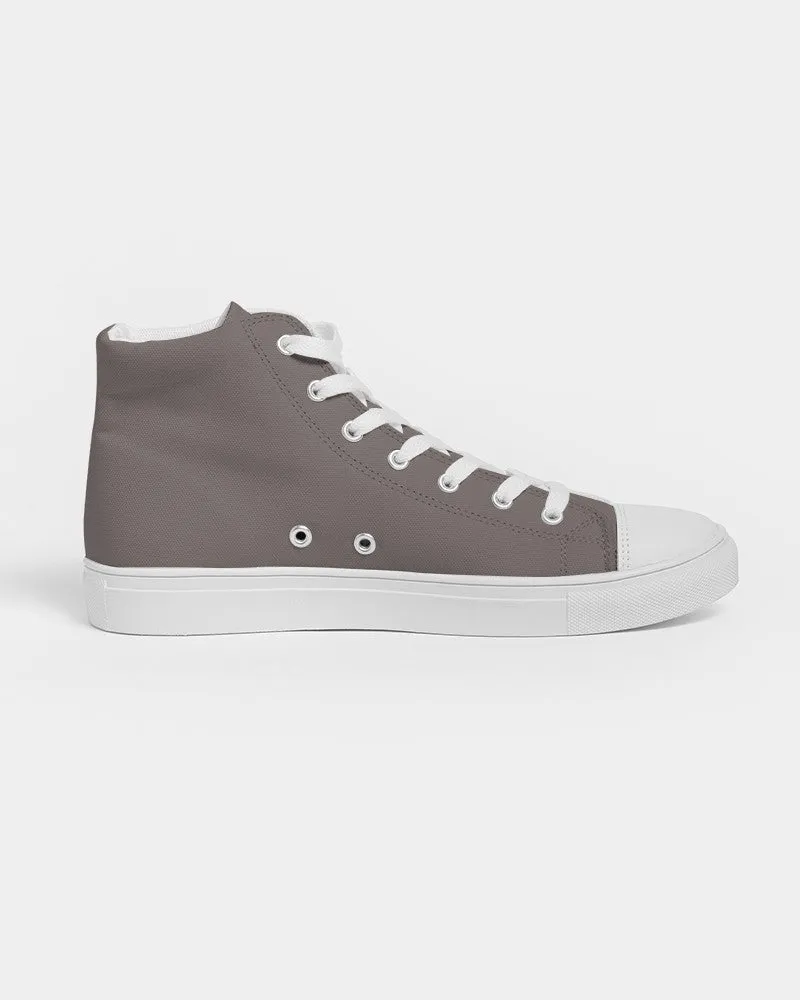 Medium Dark Brown Women's High-top Canvas Sneakers | Women's | Medium Dark Pale Brown | C60M60Y60K0