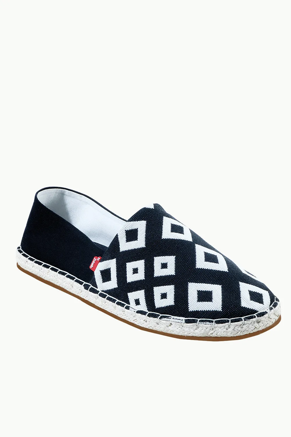 Mens Black n White Aztec Espadrilles