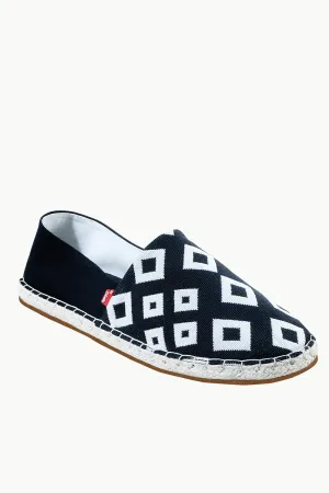 Mens Black n White Aztec Espadrilles