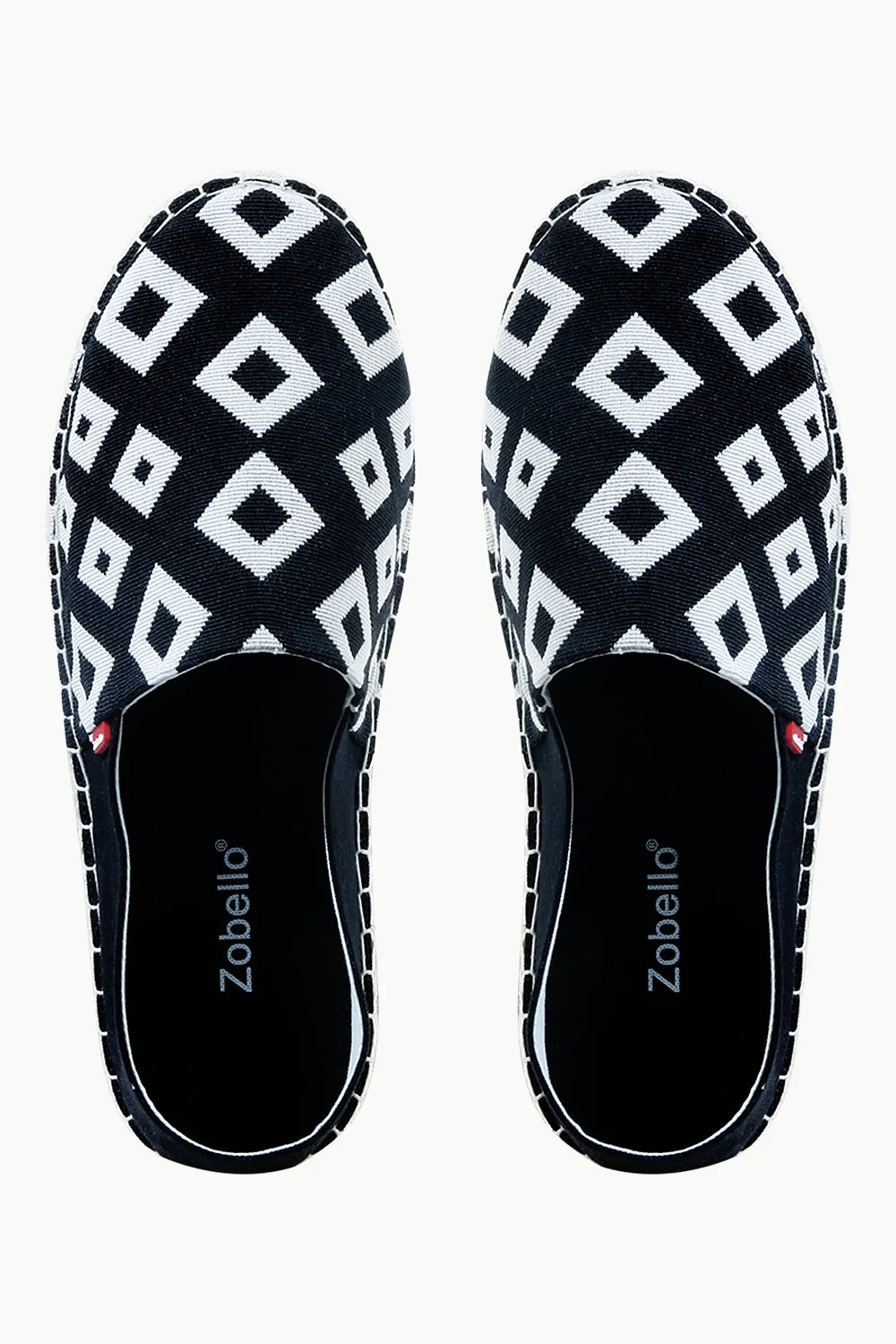 Mens Black n White Aztec Espadrilles