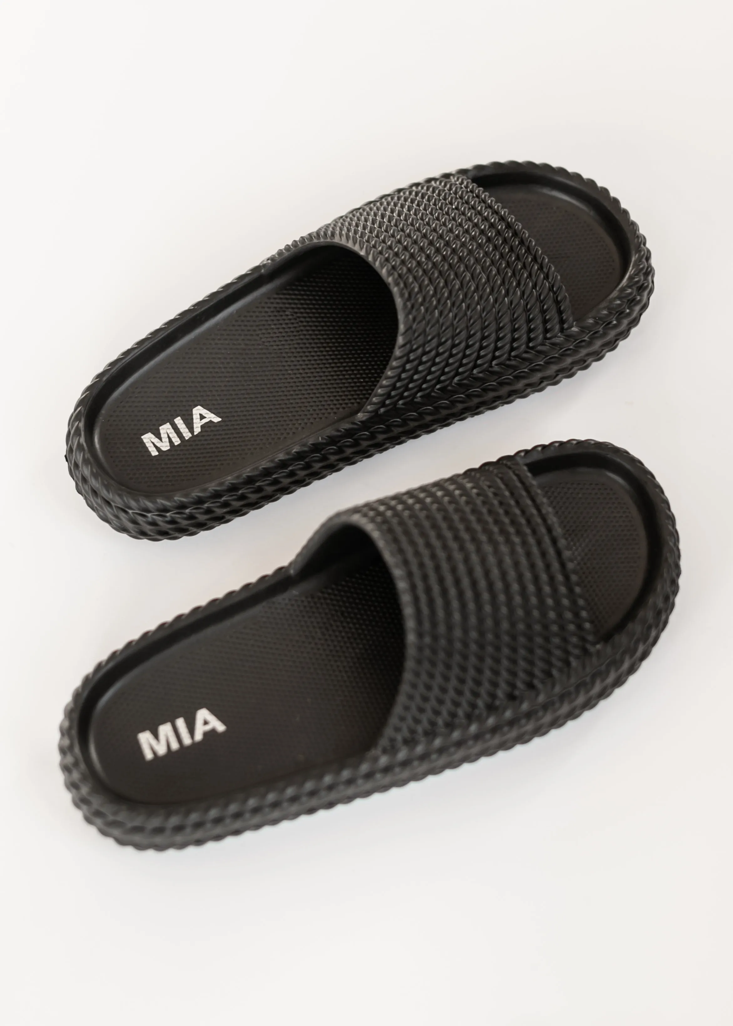 MIA™ Black Platform Cushioned Slide Sandal