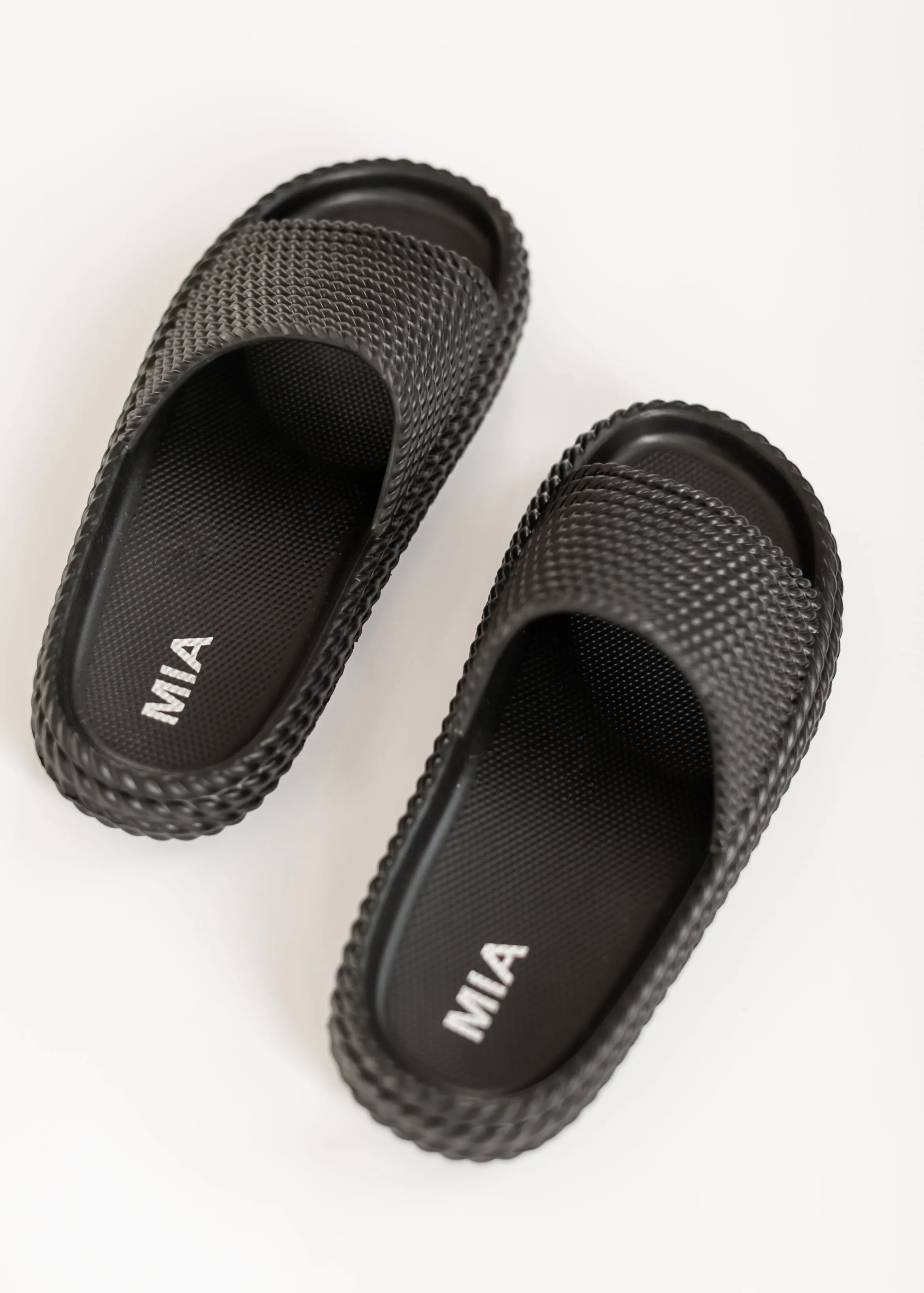 MIA™ Black Platform Cushioned Slide Sandal