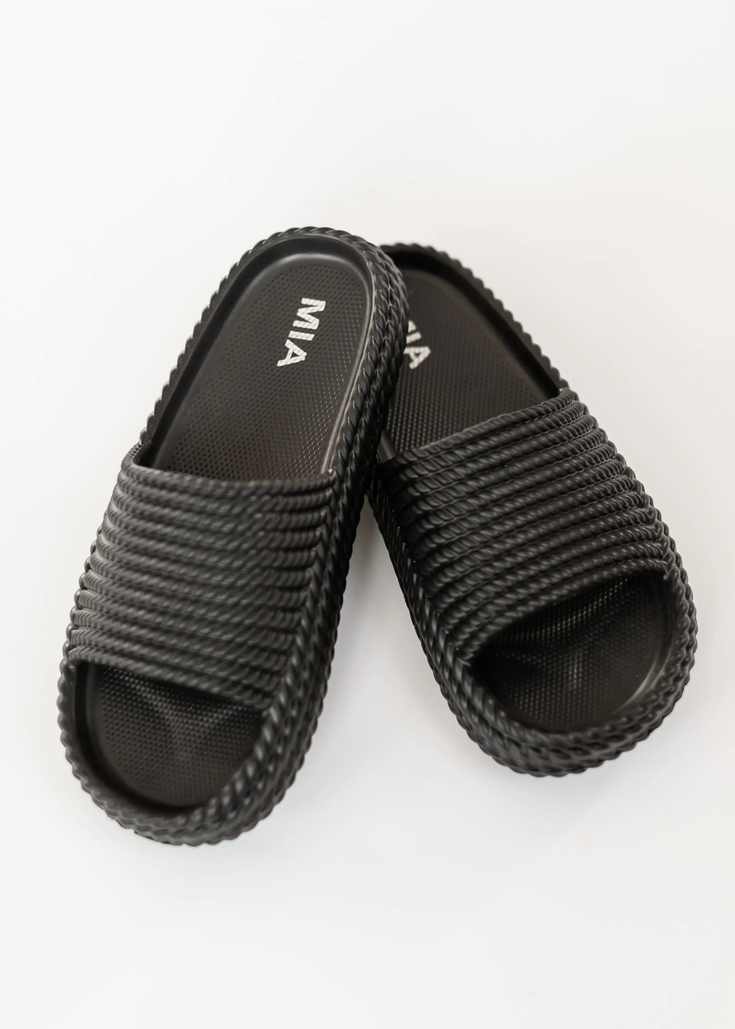 MIA™ Black Platform Cushioned Slide Sandal