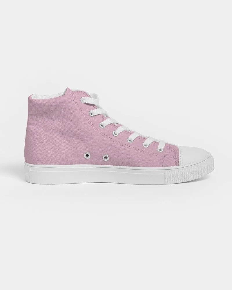 Pale Pastel Magenta Men's High-top Canvas Sneakers | Men's | Bright Pale Pastel Magenta | C0M30Y0K0