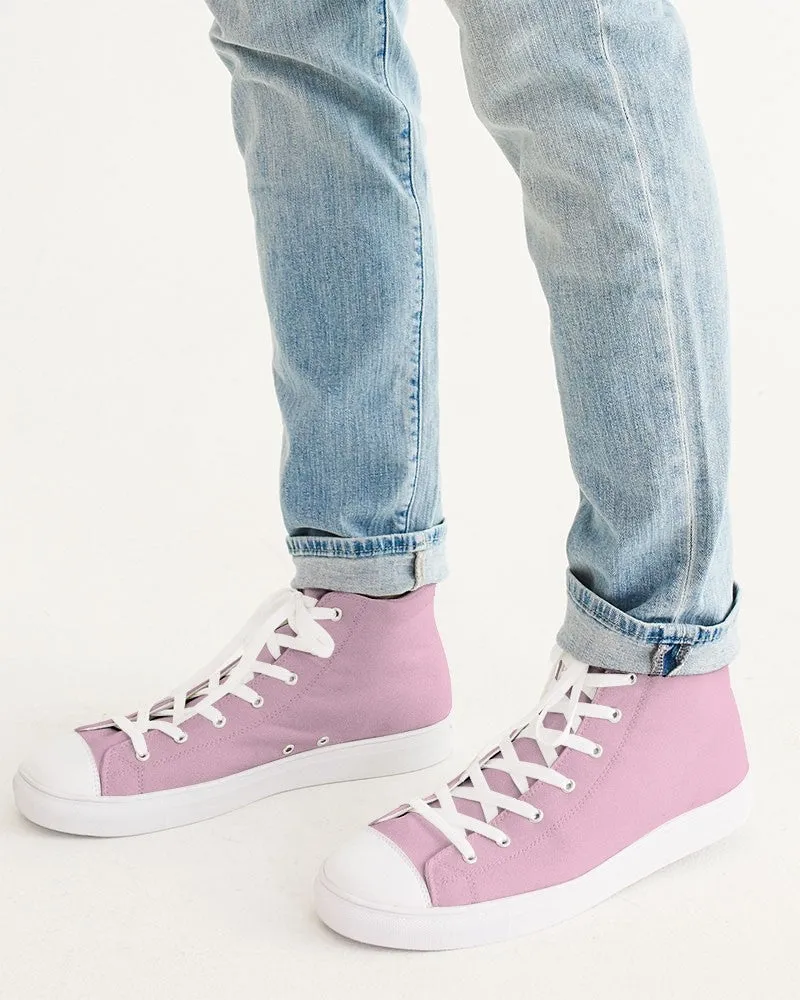 Pale Pastel Magenta Men's High-top Canvas Sneakers | Men's | Bright Pale Pastel Magenta | C0M30Y0K0