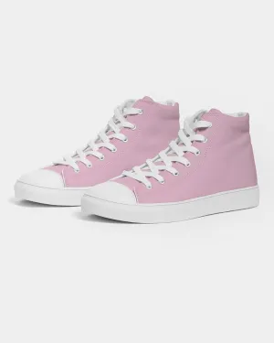 Pale Pastel Magenta Men's High-top Canvas Sneakers | Men's | Bright Pale Pastel Magenta | C0M30Y0K0