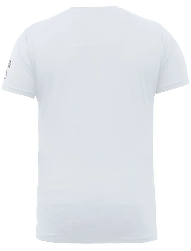 Party Graphic Print Crew Neck T-Shirt in White