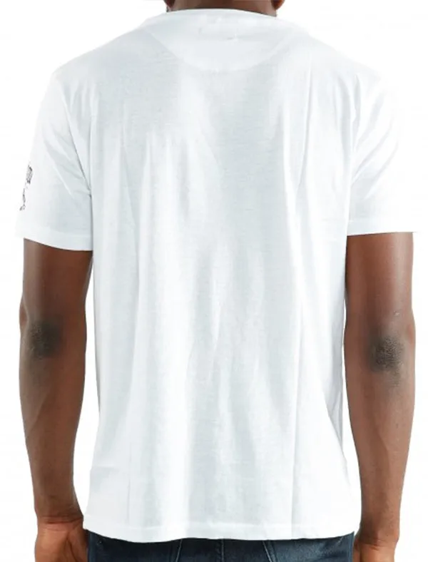 Party Graphic Print Crew Neck T-Shirt in White
