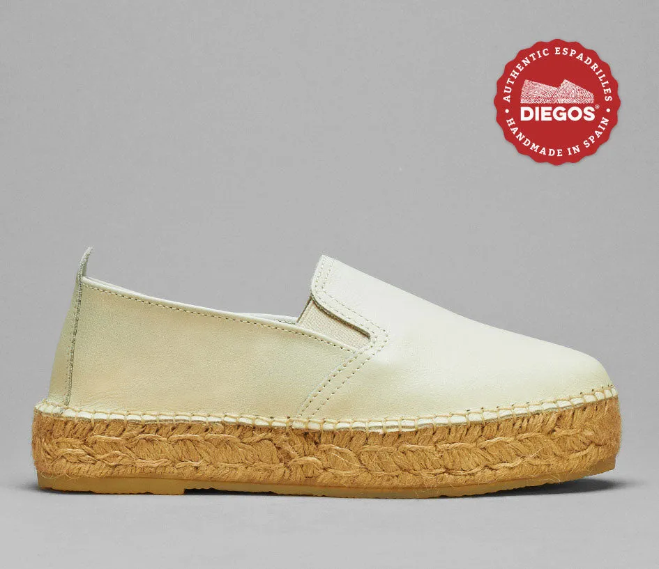 Platform leather espadrilles