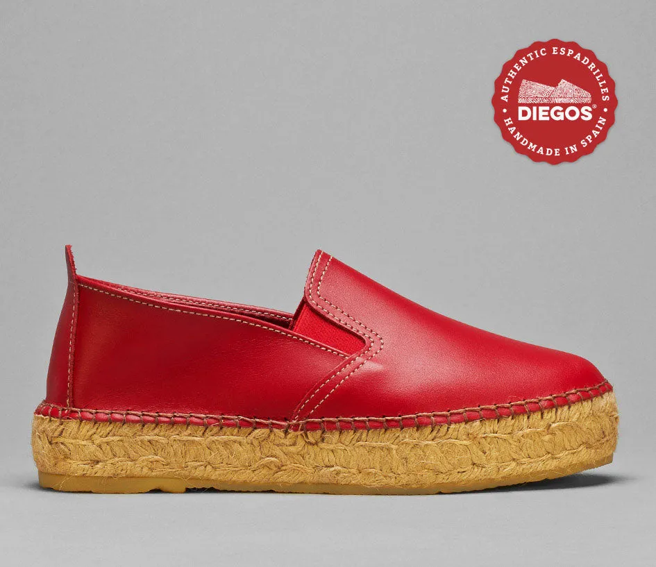 Platform leather espadrilles
