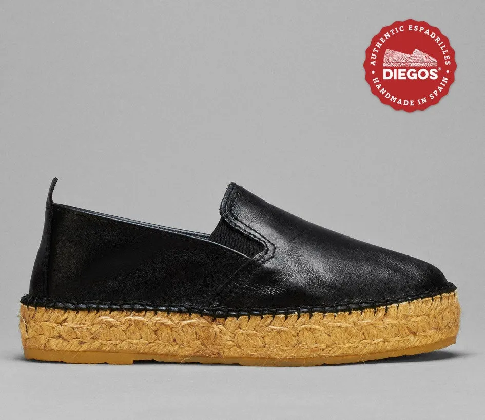 Platform leather espadrilles
