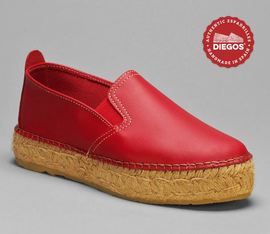 Platform leather espadrilles