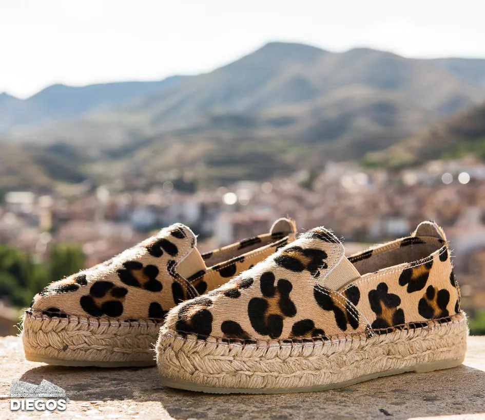 Platform leather espadrilles