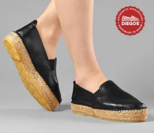 Platform leather espadrilles