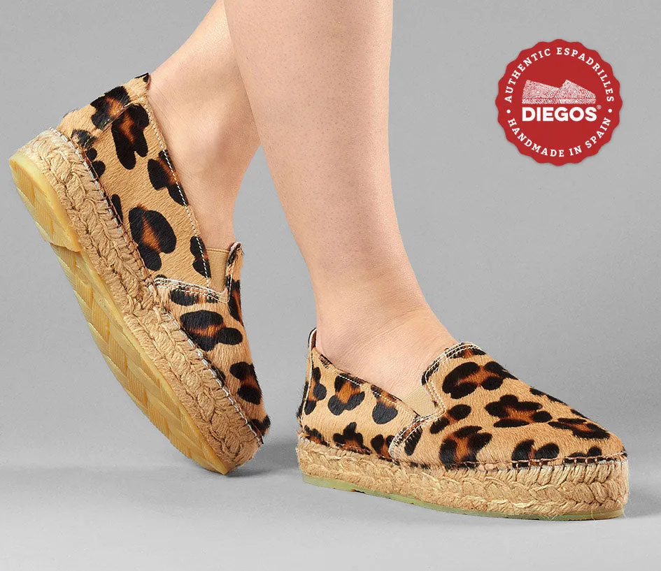 Platform leather espadrilles