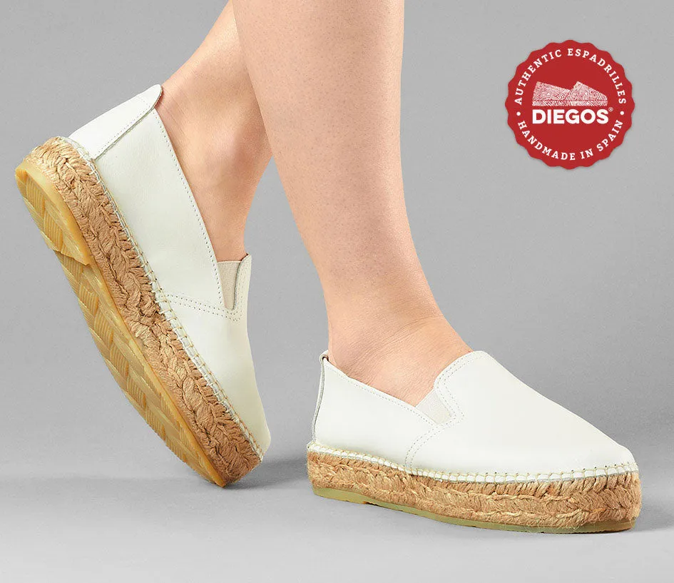 Platform leather espadrilles