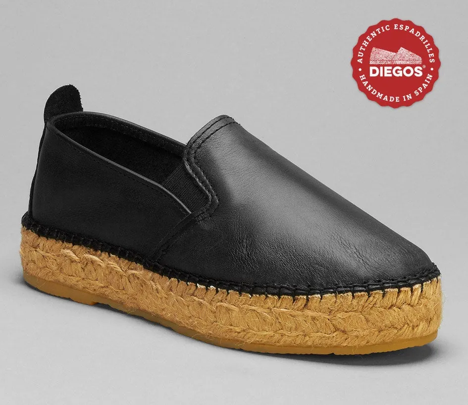 Platform leather espadrilles