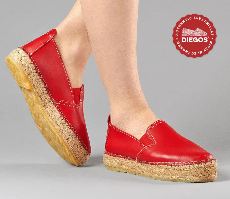 Platform leather espadrilles