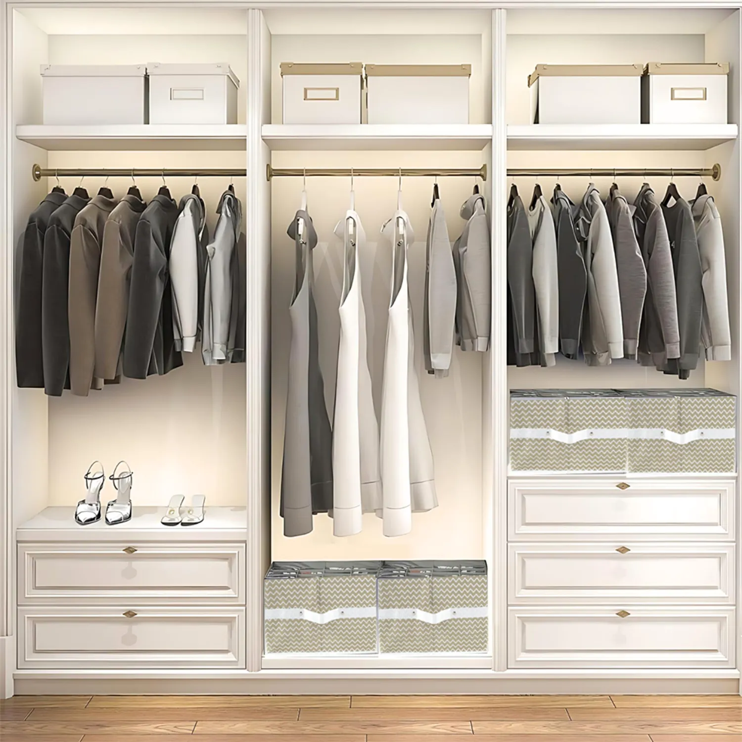 Qoolish 16-Pair Shoe Storage Organizer - Clear, Foldable, Space-Saving Shoe Cubby with Bottom Support