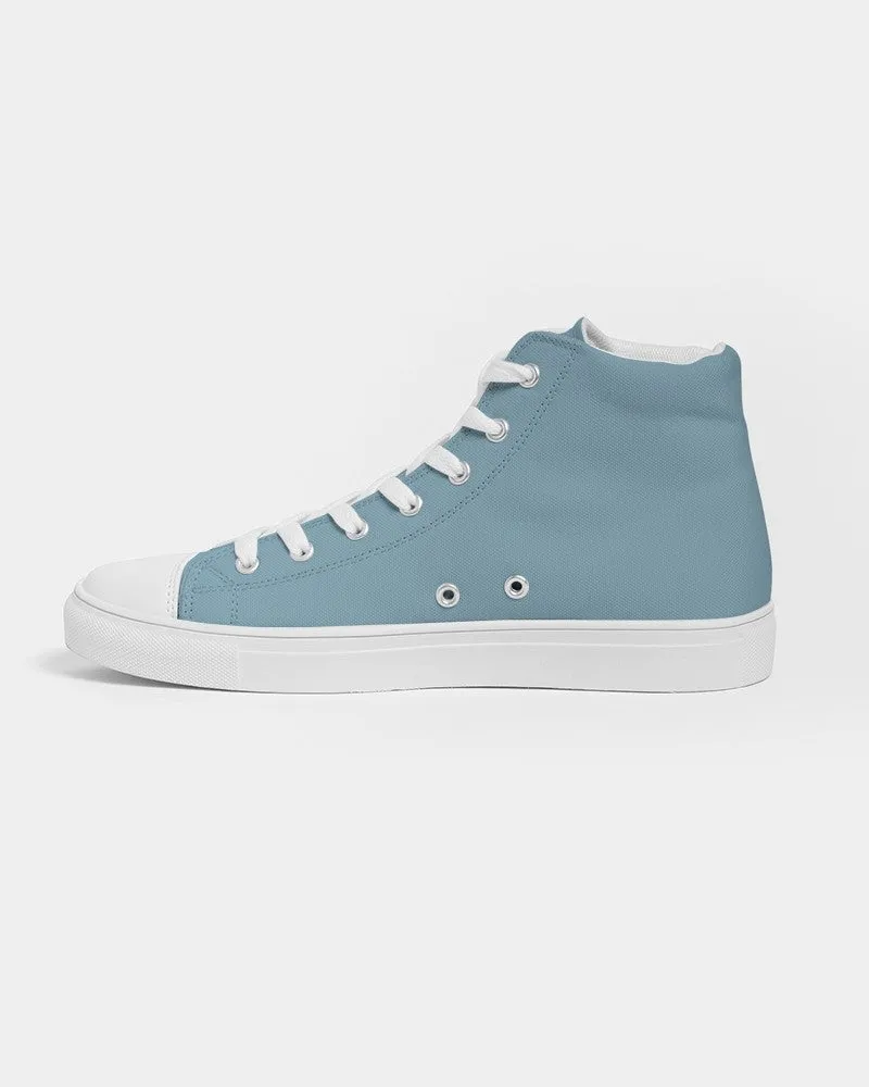 Shaded Pale Pastel Cyan Gray High-Top Canvas Sneakers | Women's | C30M0Y0K30