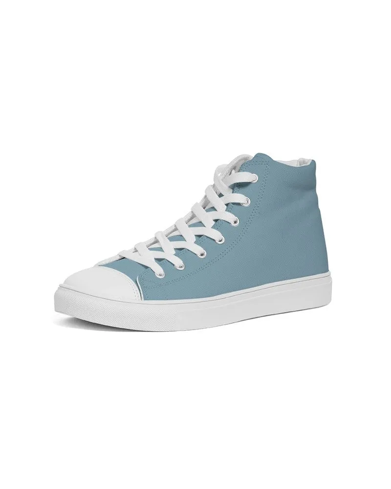 Shaded Pale Pastel Cyan Gray High-Top Canvas Sneakers | Women's | C30M0Y0K30