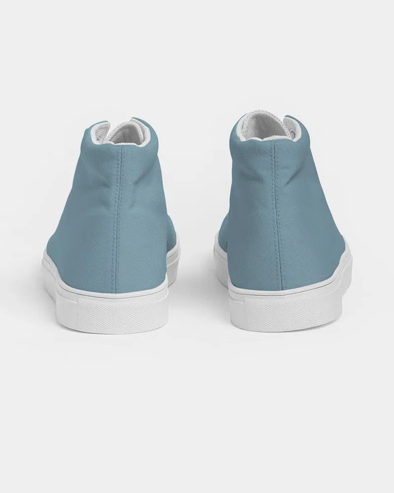 Shaded Pale Pastel Cyan Gray High-Top Canvas Sneakers | Women's | C30M0Y0K30