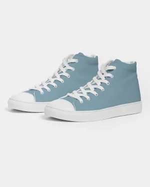 Shaded Pale Pastel Cyan Gray High-Top Canvas Sneakers | Women's | C30M0Y0K30