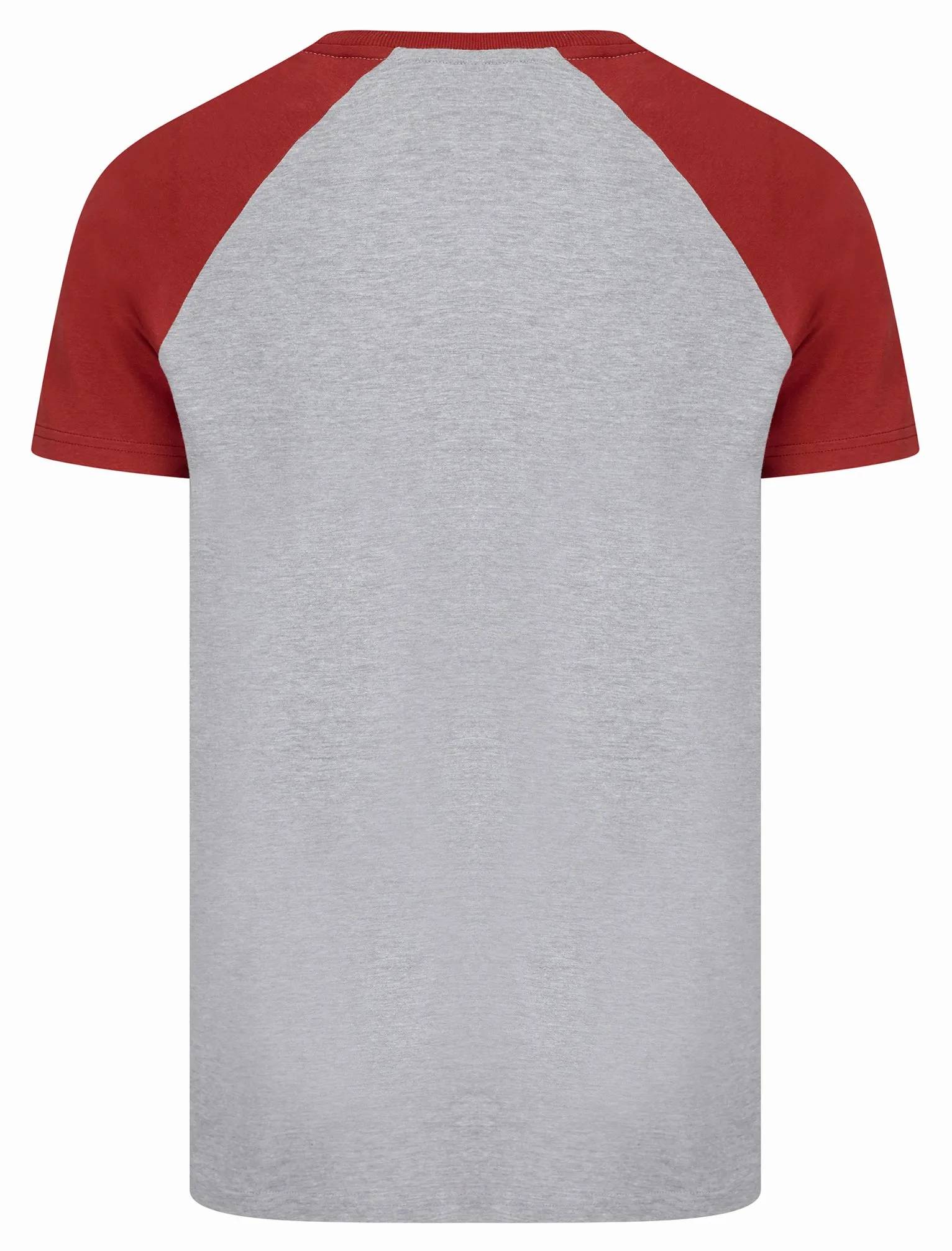 Summit Baseball Style Raglan Sleeve Crew Neck T-Shirt in Light Grey Marl - Tokyo Laundry