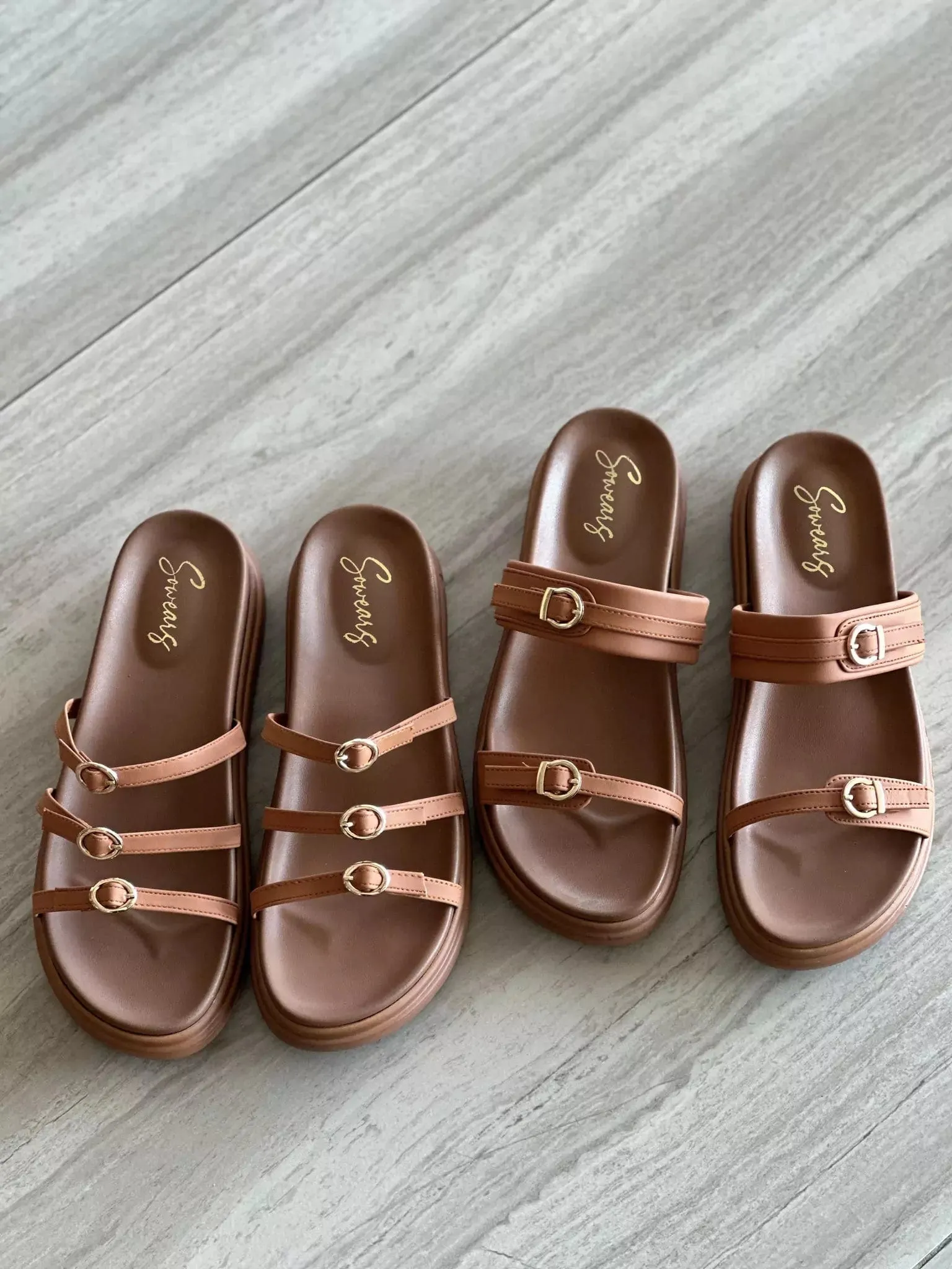 Triple Love Comfort Sandals Brown
